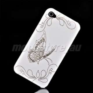 new hard rubber coating case cover for iphone 4 white