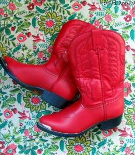 Girls Cowboy Cowgirl Western Durango Boots Red Sz 13.5  