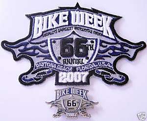 New 2007 Official Daytona Bike Week Cycle Patch & Pin  
