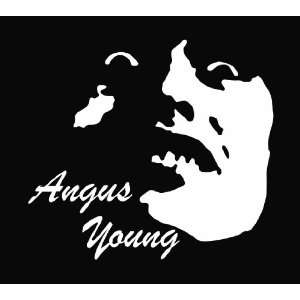  Angus Young AC/DC Die Cut Vinyl Decal Sticker 6 White 
