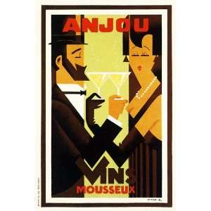 13x19 Inches Poster. Anjou Vins Mousseux. Decor with Unusual Images 