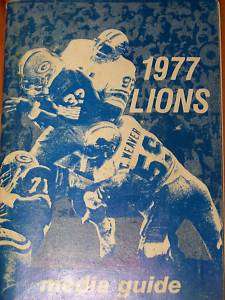 1977 Detroit Lions Media Guide Ed ONeil  
