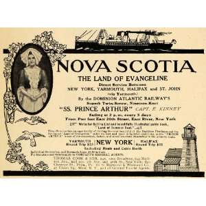  1907 Ad Nova Scotia SS Prince Arthur Capt. Kinney Ships 