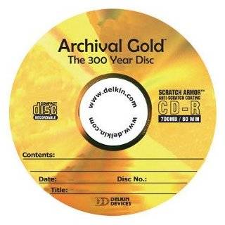 Delkin CD R Archival Gold Scratch Armor, 700mb, 80 Minute   in 