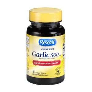  Rexall Garlic   500mg Coated Tablets, 60 ct Health 