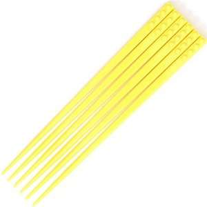  funny yellow building block chopsticks set with 3 pairs 