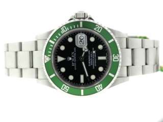 Authentic Rolex Submariner Date 16610 T Green Bezel Stainless Steel 