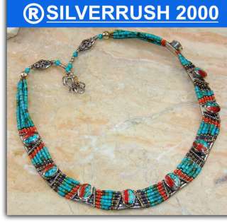 RARE TURQUOISE.925 SILVER NECKLACE,SILVERRUSH2000;186  