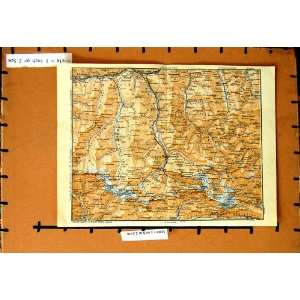   MAP 1929 TIROL GASTEIN GEORGEN MOUNTAINS EUROPE RAURIS