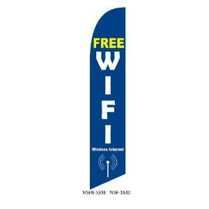 12ft x 2.5ft Free Wifi Feather Banner Flag   FLAG ONLY   LIMITED TIME 