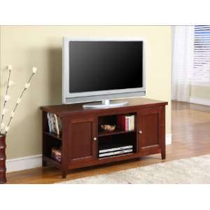   Finish Wood TV Stand Entertainment Center With Storage