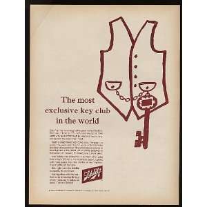  1963 Schlitz Beer Key Club Vest Print Ad (8254)