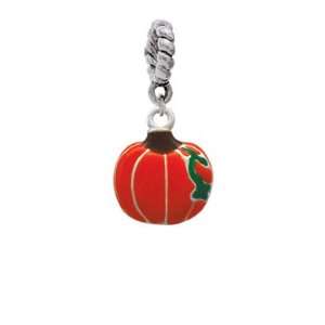 Small Pumpkin With Lines European Charm Dangle Bead Pendant [Jewelry]