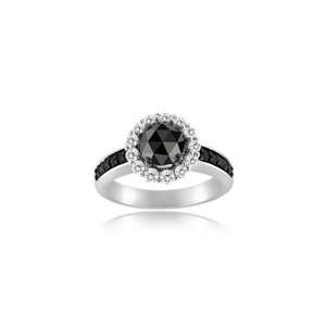  2.15 Cts Black & White Diamond Ring in 14K Two Tone Gold 9 
