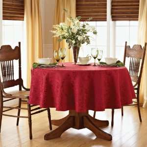   Homes and Gardens Red Damask Tablecloth Fabric Table Cloth 70 Round