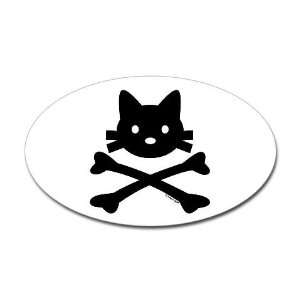  Kitty Crossbones by Rotem Gear Sticker Oval Cat Oval 