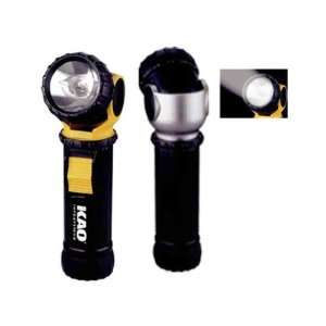   flashlight with swivel head rotates 360 degrees.
