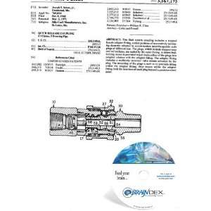  NEW Patent CD for QUICK RELEASE COUPLING 