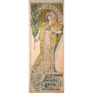  poster Sarah Bernhardt American tour Direction of Abbey 