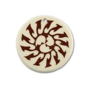  Tribal Sun Round Ceramic Pendant Arts, Crafts & Sewing