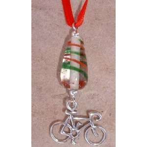  Road Bike with Swirl Bead Christmas Ornament Sports 