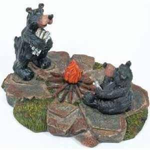 Bears Building Campfire Figurine, 5.75 inch