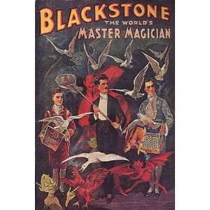 BLACKSTONE THE WORLD MASTER MAGICIAN RED DEVIL MAGIC VINTAGE POSTER 