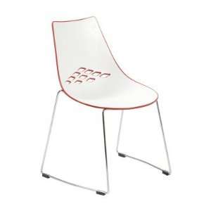  Bambi Side Chair   Set of 4 (White/Red/Chrome) (30.31H x 