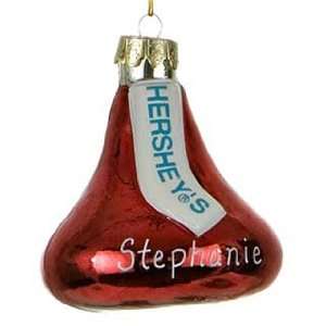 Personalized Hersheys Kiss   Red Christmas Ornament 