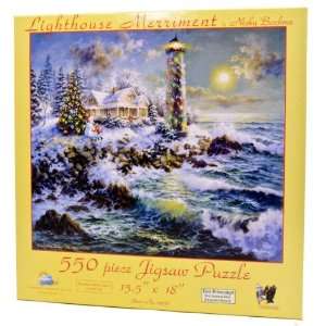   Lighthouse Merriment 550pc Jigsaw Puzzle by Nicky Boehme Toys & Games