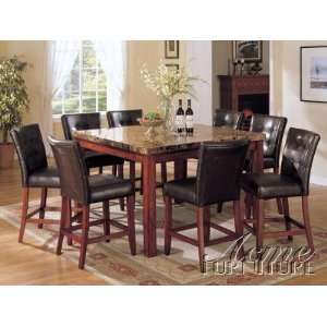 Acme 07380B 7242B   Bologna Counter Height Marble Top Dining Set 
