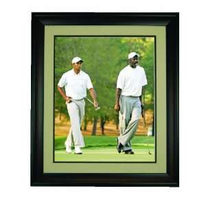  Tiger Woods and Michael Jordan Framed 16x 20 Photo 