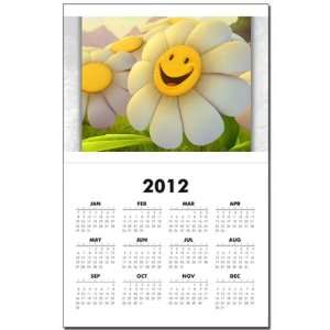  Calendar Print w Current Year Smiley Face on Daisy 