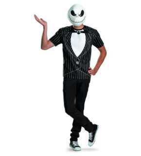 Nightmare Before X Mas Jack Skellington Shirt & Mask Costume Adult 