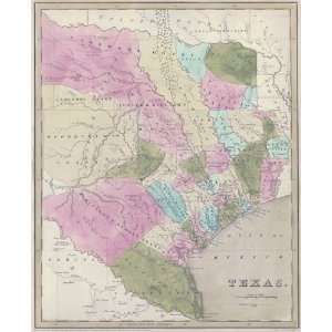   1841 Map of the Republic of Texas by Thomas G. Bradford Toys & Games