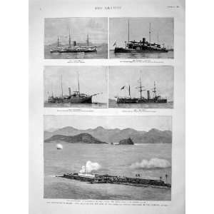  1894 Brazil Villegaignon Ships Aquidaban Javary Fort