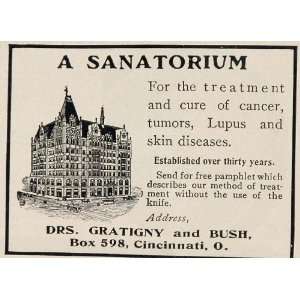  1904 Ad Cancer Lupus Sanitarium Gratigny Cincinnati 