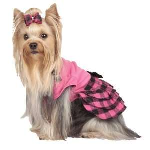  Ruffled Dress with Bows   Hot Pink/Black   Medium Pet 