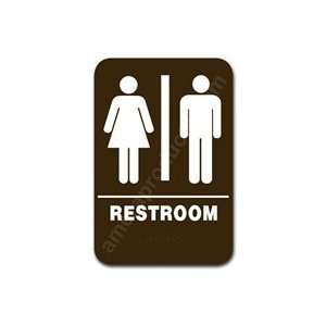  Restroom Sign Unisex Brown 3805
