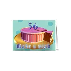  56th Birthday make a wish Pink cake polka dot stripes 