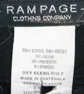 Rampage sz 3 Juniors Womens Black Capris Cargo Pants Stretch 4G95 