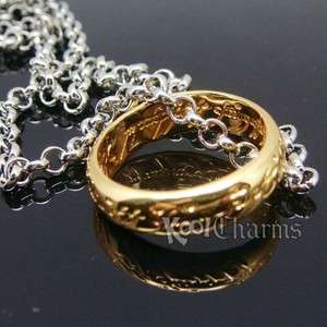 DS5 Gold Plated Lord of the Rings +Free 22 Chain LOTR Fashion New 