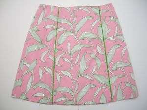 NEW ~~ MOLLY B Pink Green White Floral Print Tropical Short Skirt 4 