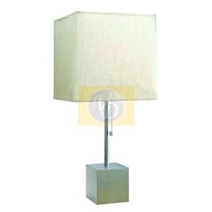  New Focus Antique Table Lamp 27H Polished Steel Linen 