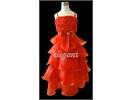 Red Rosette Pageant Wedding Flower Girls Dress Long Gown Size 3 12 Age 