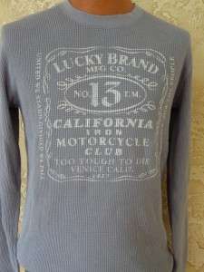NEW Mens LUCKY BRAND JEANS LONG SLEEVE Thermal Shirt Motorcycle Club 