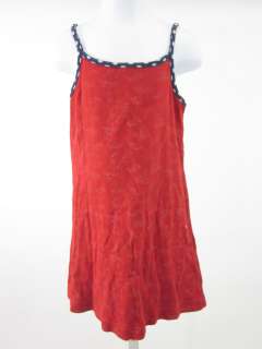 PETIT BATEAU Girls Red Sleeveless Beach Print Dress 6Y  
