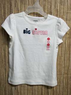 P45 NEW Girls GYMBOREE Big Sister Shirt 4, 5, 6, 7,  