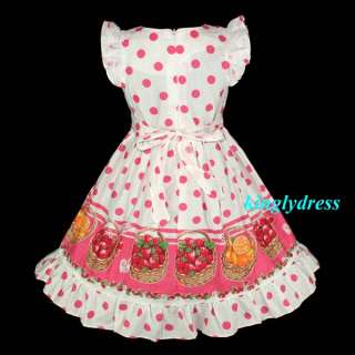 NEW Girls Spring Summer Holiday Dress Pink Wears Children Outfit Set 