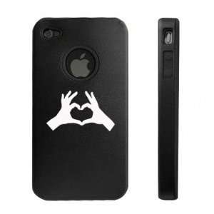 iPhone 4 4S 4G Black D667 Aluminum & Silicone Case Cover Hands making 